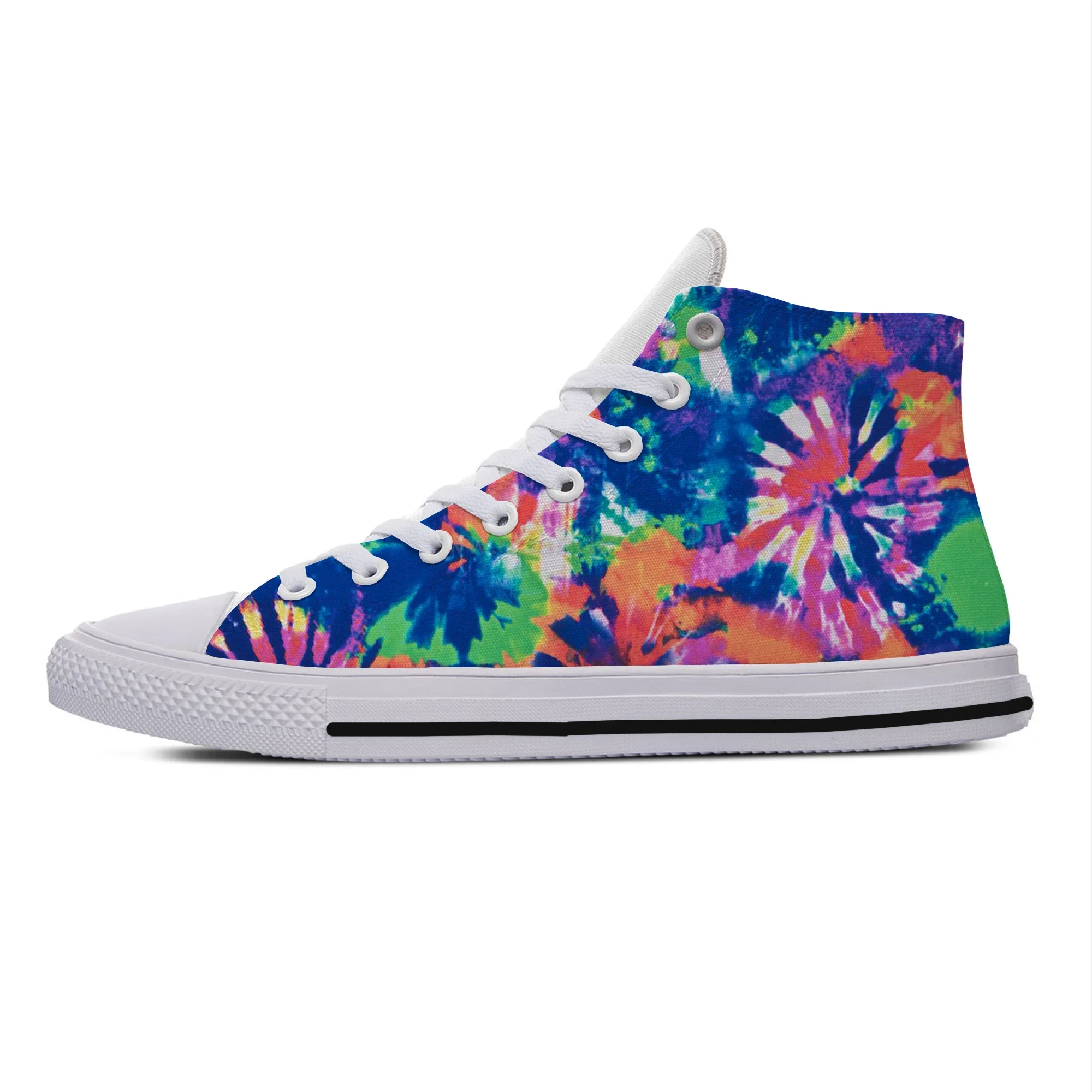 Hot Summer Multicolor Tie Dye Color Novelty Design High Top Latest Canvas Shoes Men Women Casual Sneakers Classic Board Shoes