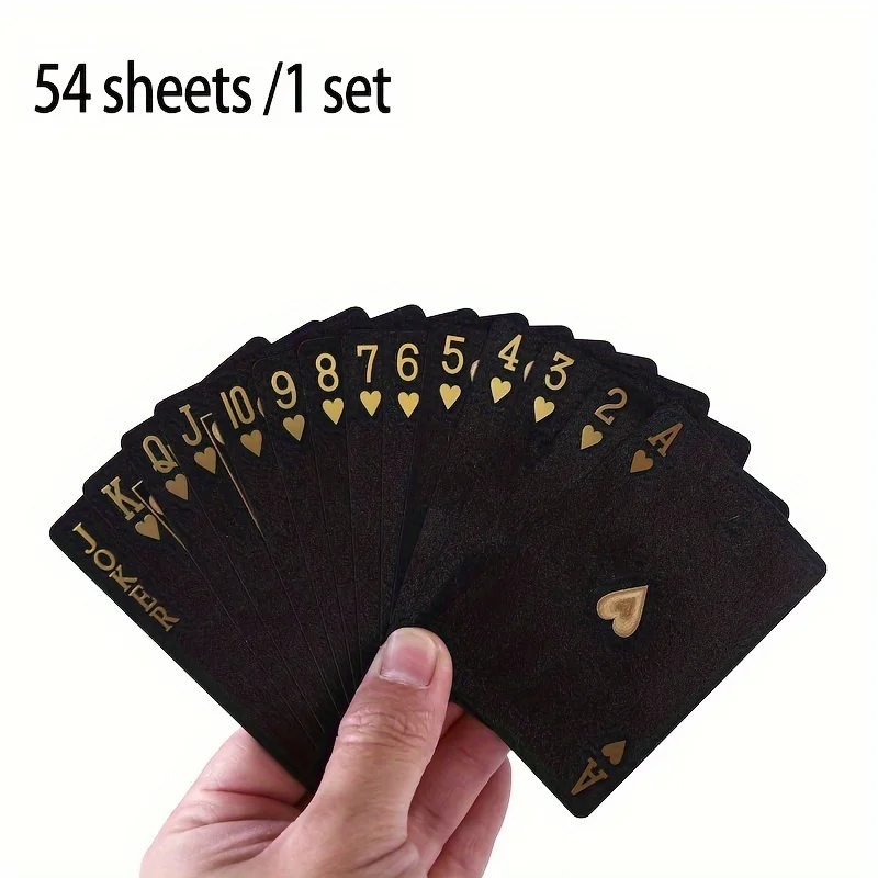 Cool Black playing cards Waterproof Black-Golden Foil Poker Cards Great For Magic Water Card Games And Party 1 Deck