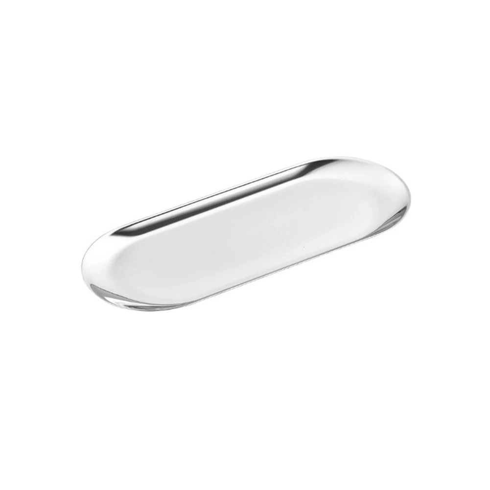 

Stainless Steel Trinket Storage Trays Dining Plate Serving Plate Decor Storage Dish Jewelry Ring Organizer Bread Dessert Plate