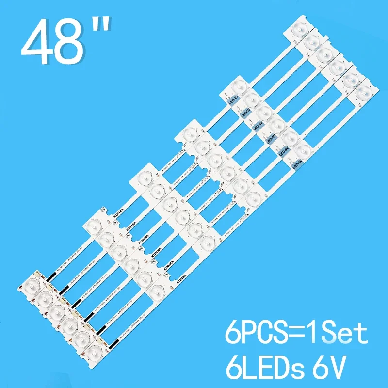 New 6PCS/lot 442mm 6LEDs 6V For 48