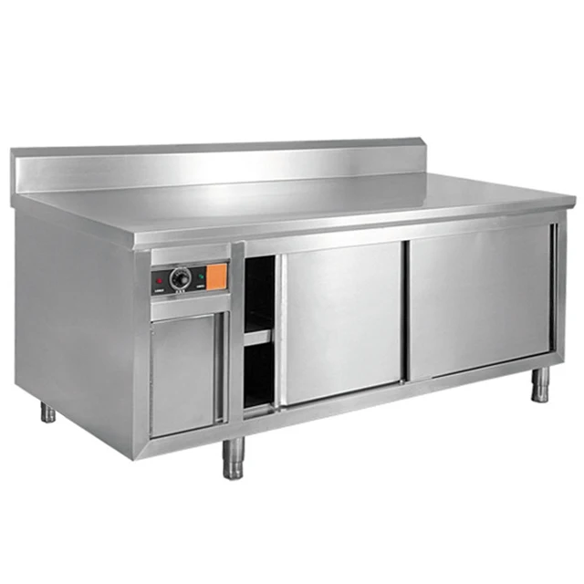 Freestanding Stainless Steel Chafing Dish Warm Serving Set Electric Food Plate Warmer Cabinet