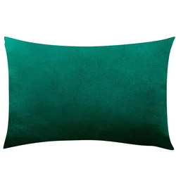 Luxurious Soft Velvet Plaid Cushion Covers for Living Room Decor - 30x50 cm (Emerald Green)