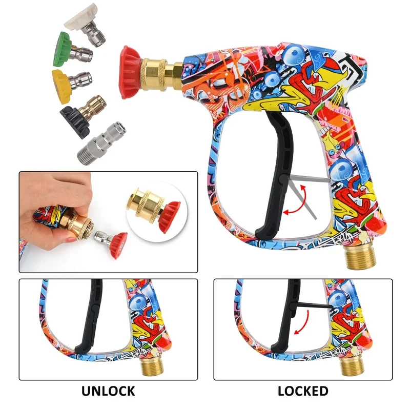 High Pressure Washer Water Gun for Car Cleaning Hose Connector for Karcher Nilfisk Parkside Bosch Lavor Quick Connector Nozzles 3