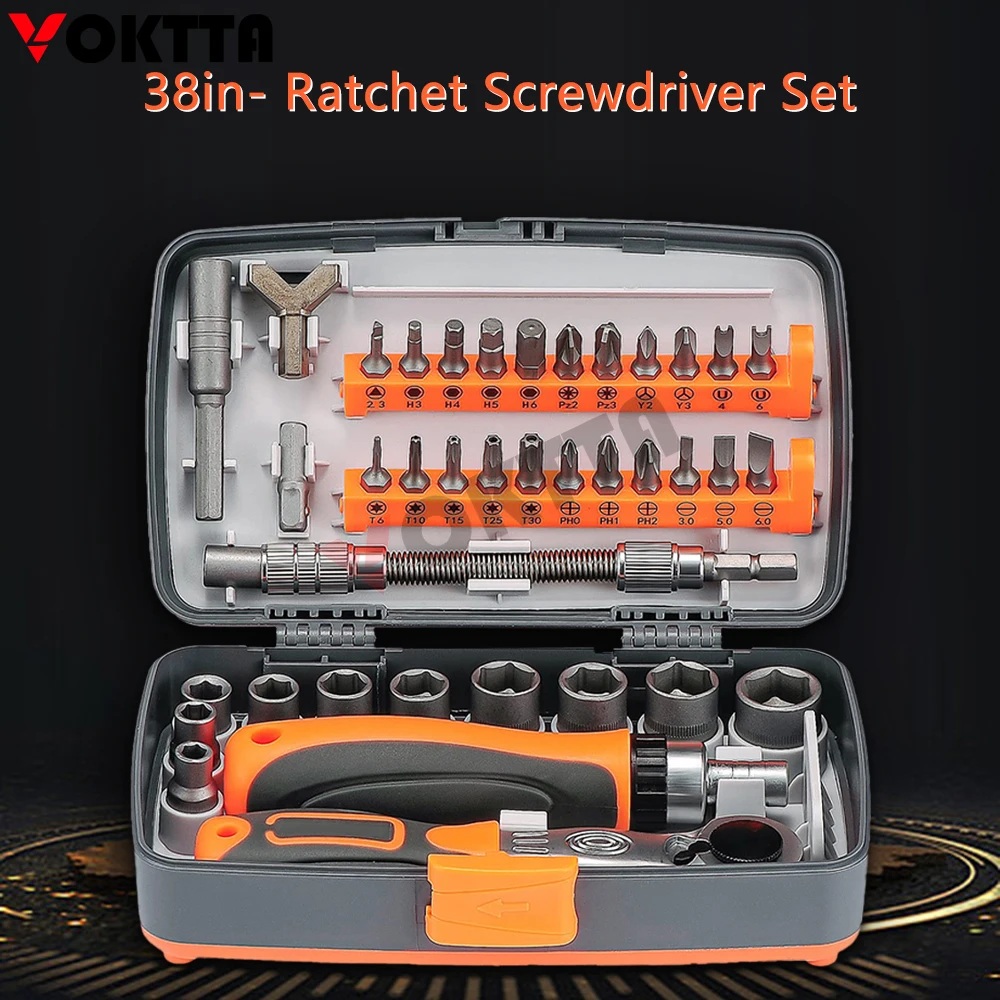 

38 in 1 Ratcheting Flexible Screwdriver Tool Flexible Shaft Screwdriver Bendable Screwdriver Extension for Household Appliances