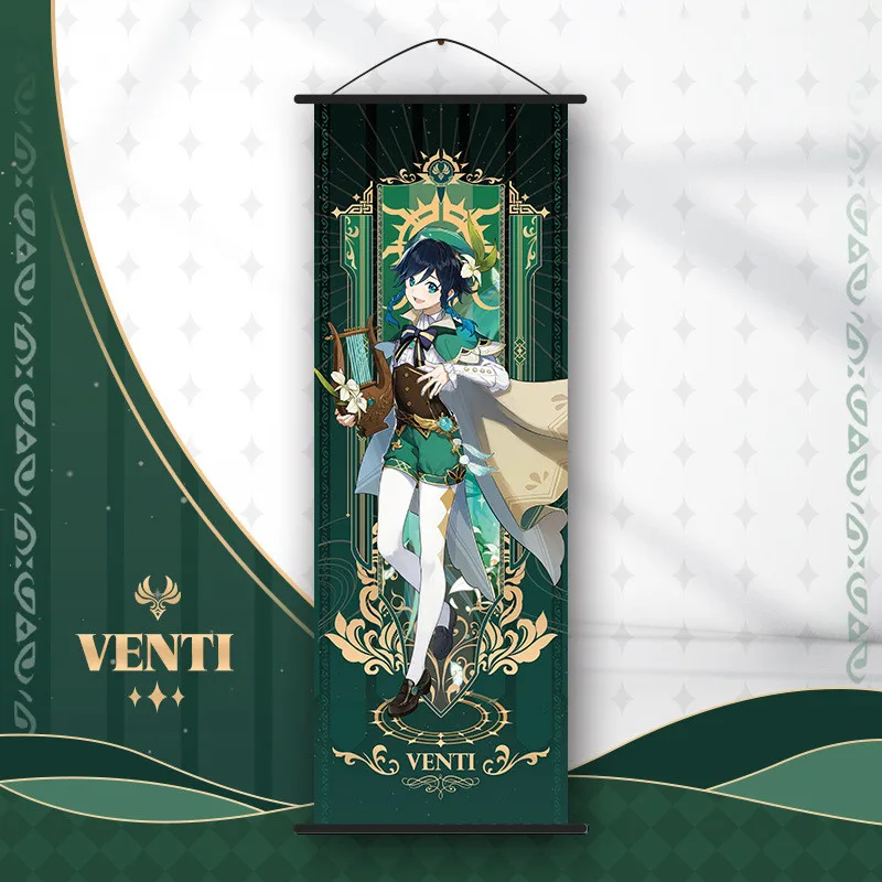 Genshin Impact Scroll Canvas Painting - Anime Wall Art Home Decor
