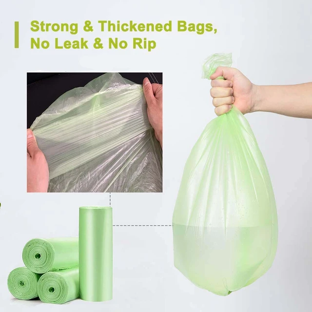 1.2 Gallon Small Trash Bags Biodegradable Mini Recycling & Degradable Garbage Bags Fit 4.5 Liter Trash-Can-Liners for Kitchen Bathroom Office (150