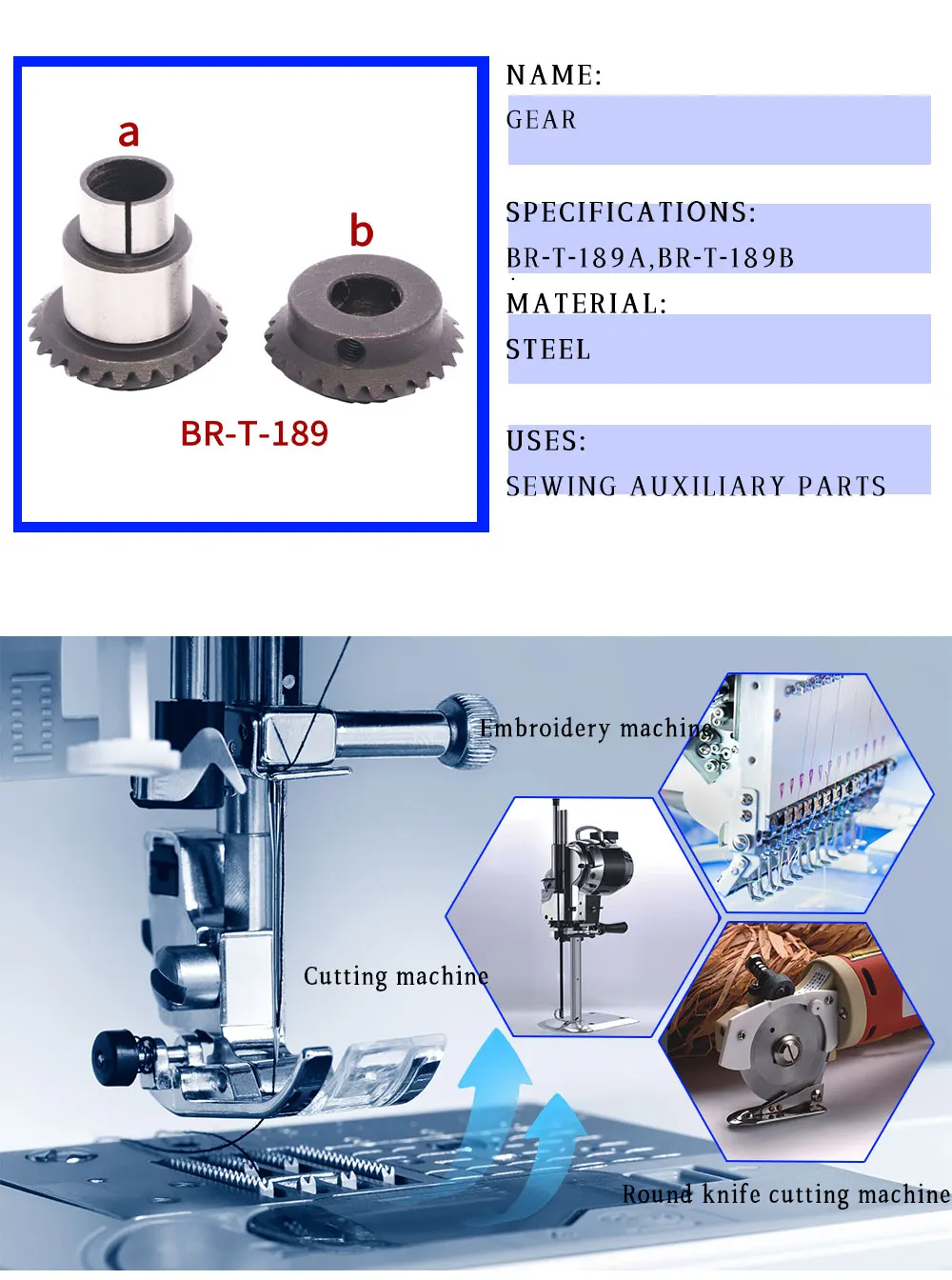 Embroidery Machine Spare Parts Gear For Tajima Machine