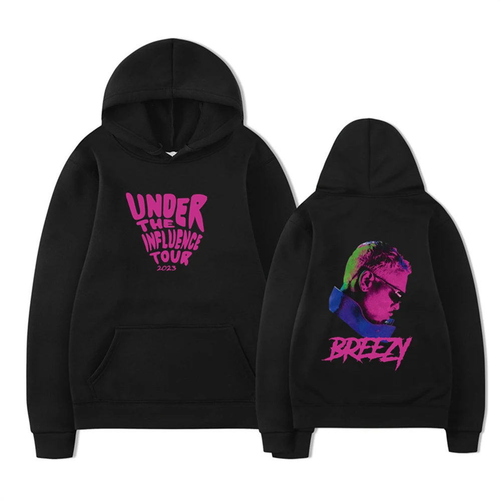 thumbnail image 1 of Sudadera con capucha de Chris Brown de la gira Under The Influence 2023 Sudadera con capucha Breezy Sudaderas de gran tamaño de rapero Sudadera con capucha de primavera y otoño, 1 of 5