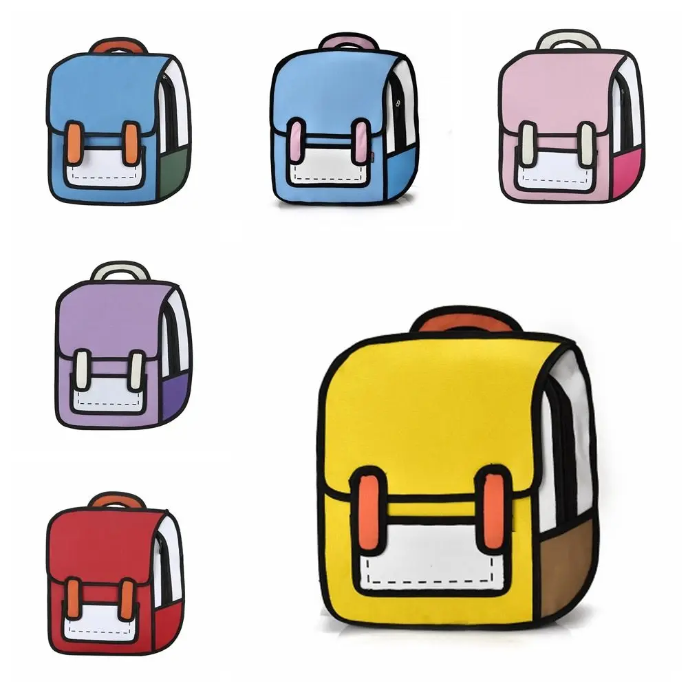 

Japanese 2D Anime Backpack Student Schoolbag Children Oxford Dual Shoulder Bag Girls Kids Cute Drawing Cartoon Daypack