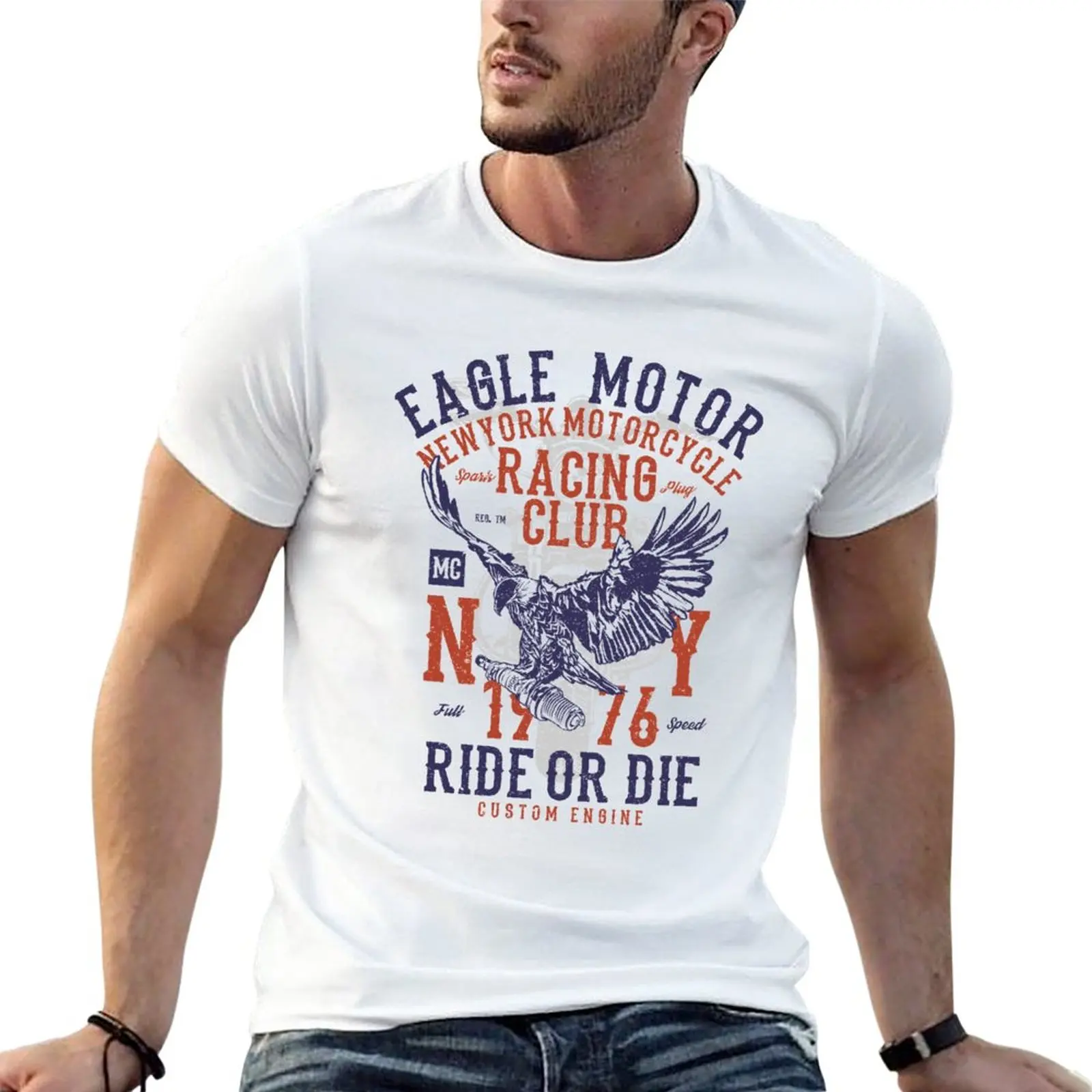 

Eagle Motor. New York Motorcycle. Ride Or Die. T-Shirt Aesthetic clothing oversized cute tops oversized t shirts for men