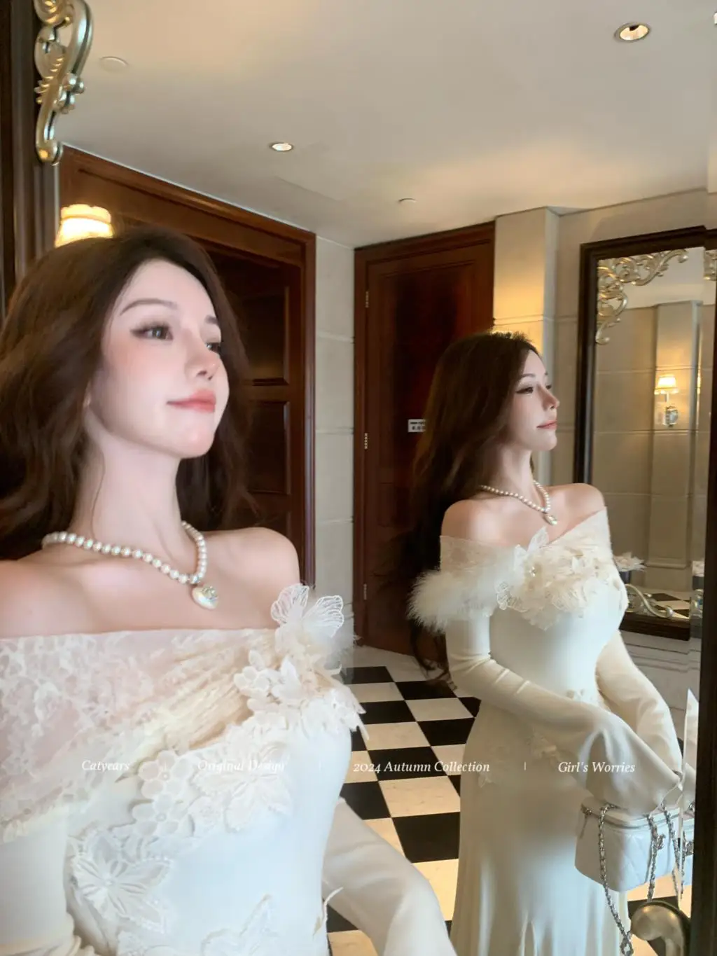 Vestidos de punto nuevos de otoño e invierno para mujer, cuello alto, manga acampanada, encaje de retazos, corte sirena, moda coreana, Vestidos para mujer