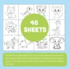 Animal Coloring Book Adorable Animal Character Drawing Book 40 Sheets Coloring Doodles Book Easy And Simple Designs For DIY 3