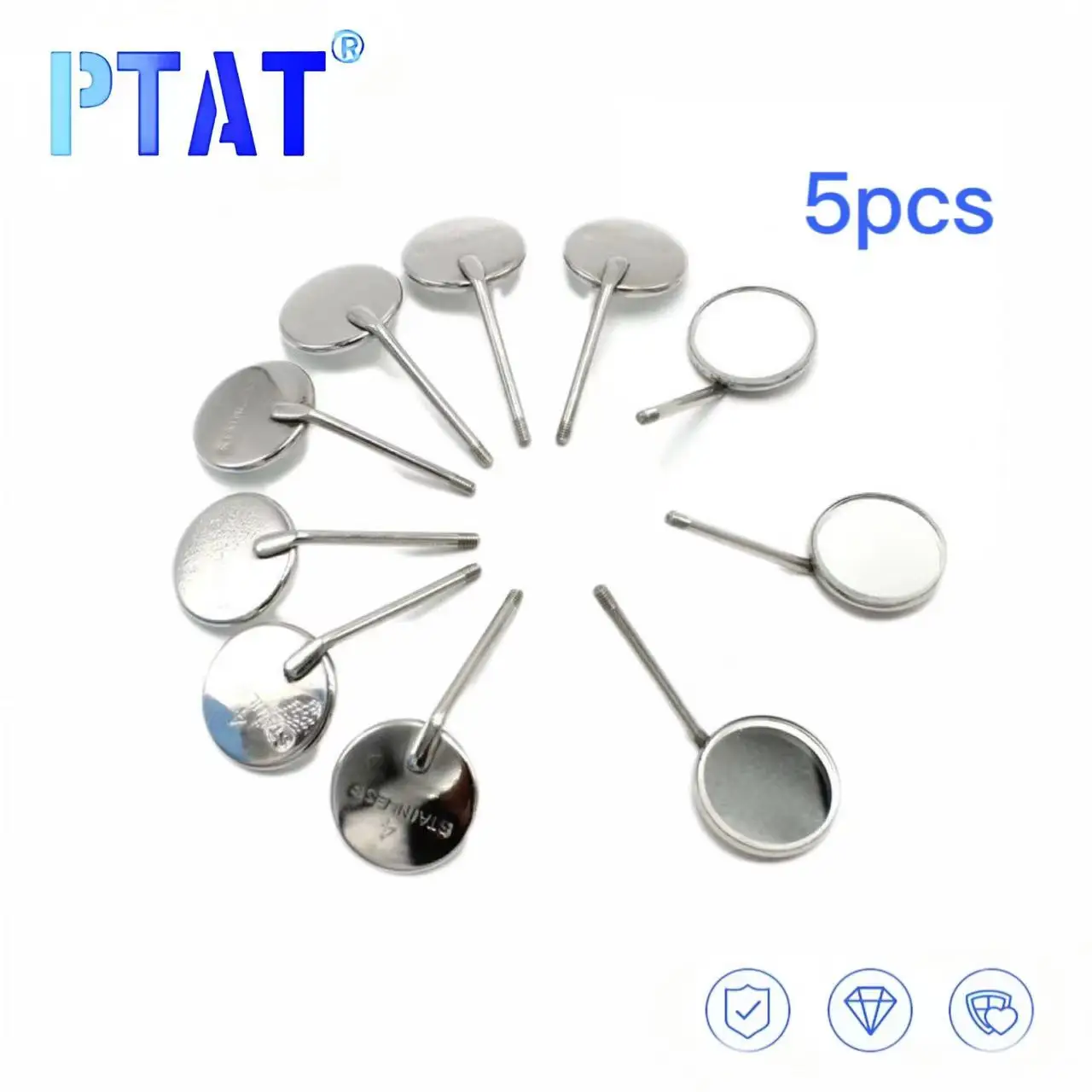 

5pcs Dental Mirror Plain Oral Care 22mm Surgical Instruments Replace Tools Dentist