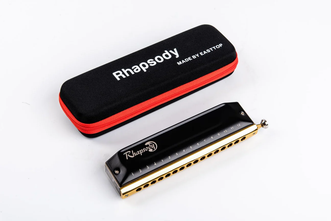 East top new chromatic ABS comb harmonica,Rhapsody,16hole 64tone mouth organ,,professional harmonica for player,gift