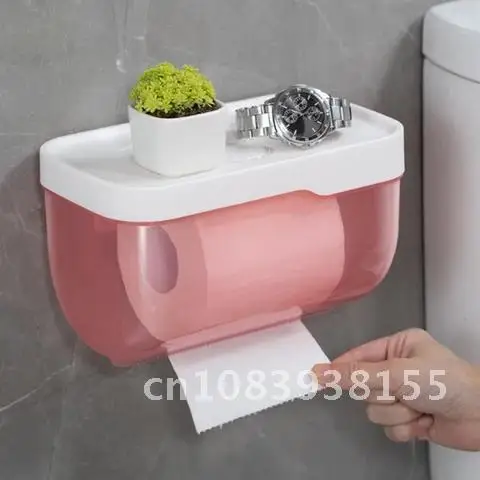 

Self-adhesive L/S No Drill Bathroom Toilet Tissue Box Paper Holder Dispenser