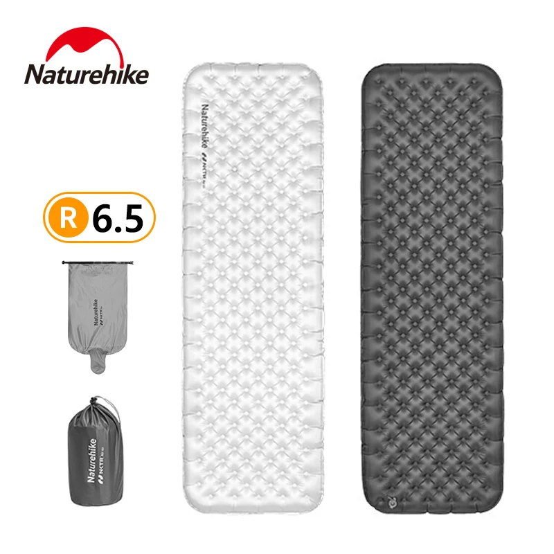 Naturehike Inflatable Mattress R6.5 Ultralight Portable Sleeping Pad with Inflating Air Bag Outdoor Camping Air Mat 10cm Thicken