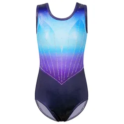 BAOHULU Gradient Color Ballet Leotard for Girls Sleeveless Bodysuit Ballerina Practice Outfit Professional Performance Dancewear