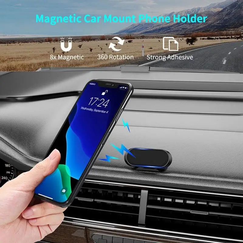 

Universal Strong Magnetic Car Phone Holder Mount 360 Degree Rotation Cellphone GPS Support Adhesive Car Hook Hangers For Car