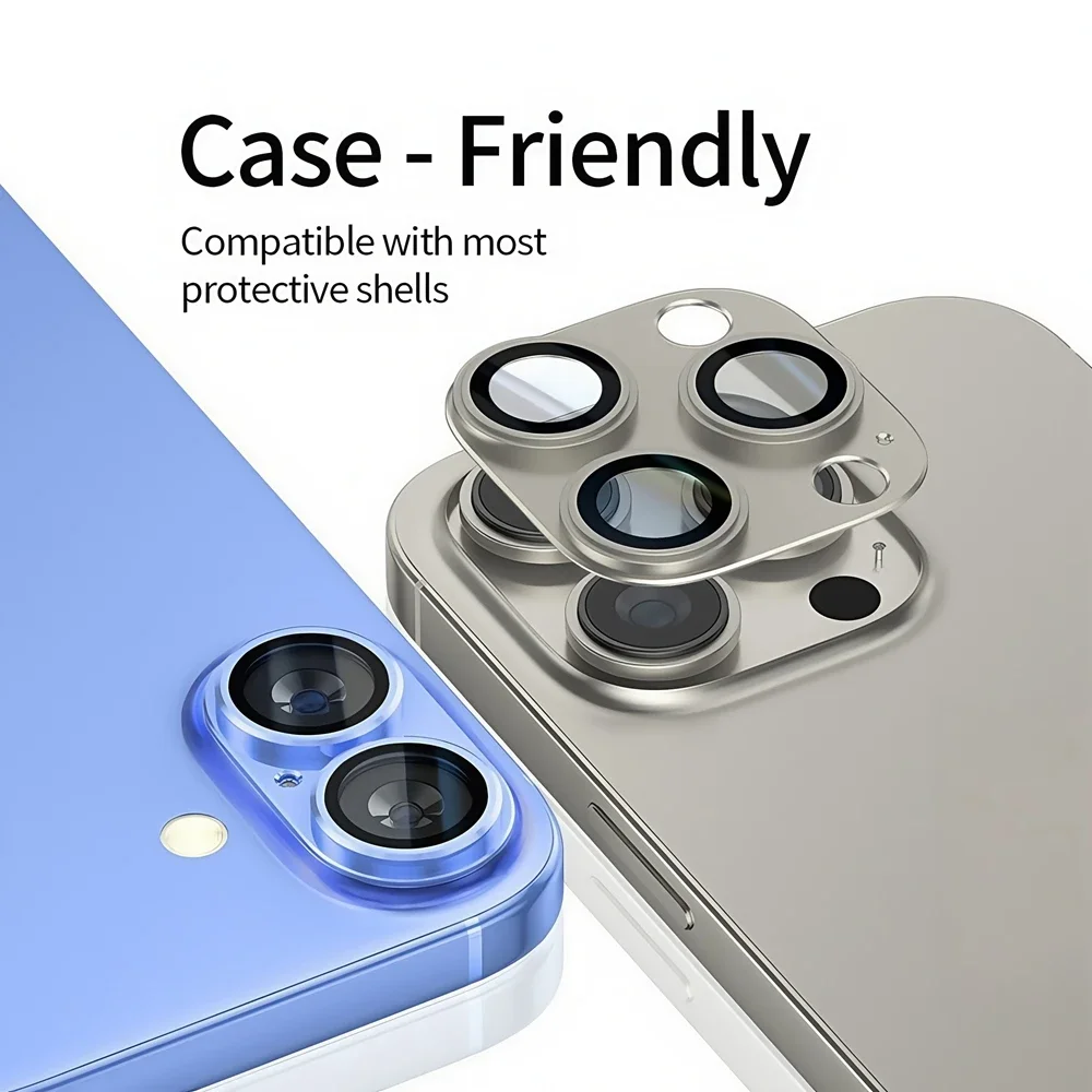 Pink Full Glass Back Cover with Metal Camera Alloy Ring Protector