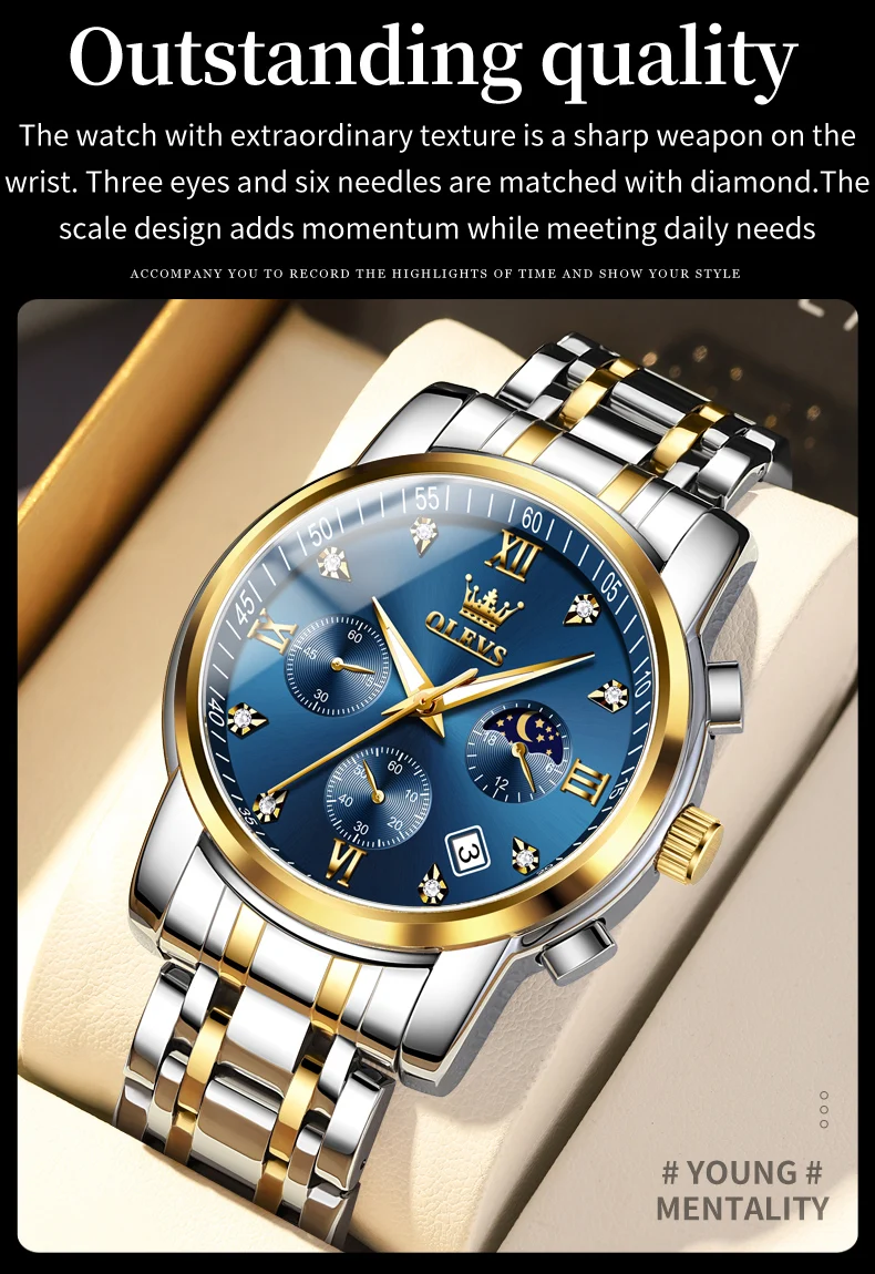 OLEVS 2858 Men's Watch - Dial detail
