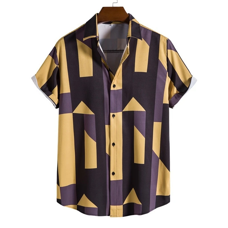 

Shirts For Men 2023 Summer New Men's Business Casual Loose Large Size Lapel 3D Printed Short Sleeve Shirts Mens Designer Clothes