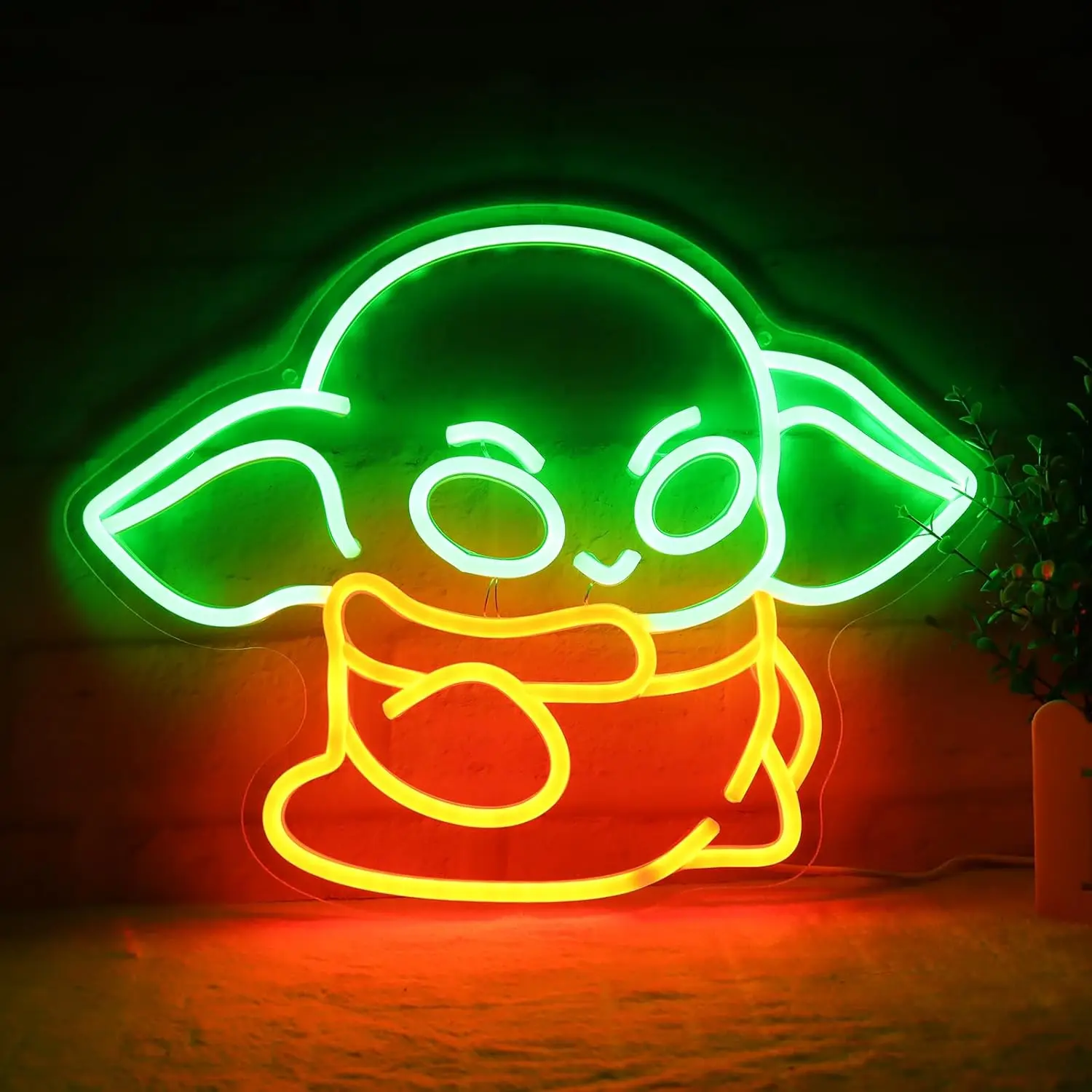 Baby Alien Neon Sign Alien Decoration Green Glow Sign Bedroom Living Room Men's Cave Party Birthday Wall Decoration