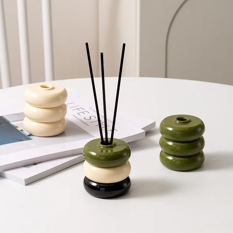 Nordic Style Desktop Ornaments Melamine Round Aromatherapy Essential Oil Aromatherapy Stick Decorative Bottle Jar