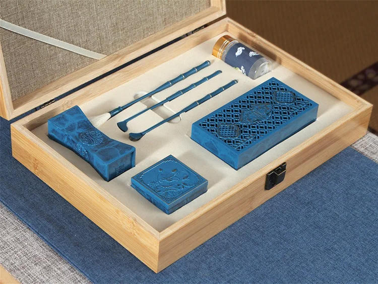 PureCopperBurningBlueIncenseBurnerKitsRectangularIncenseBurner