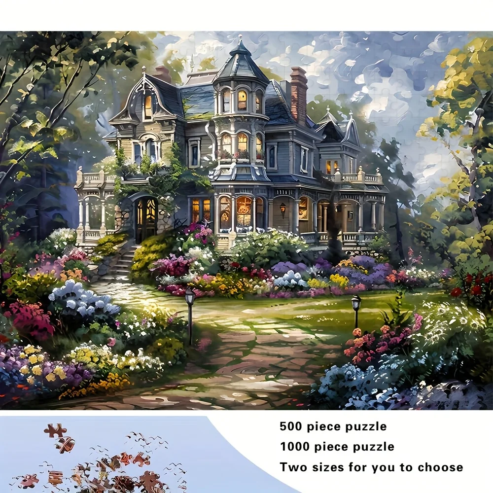 500/1000pcs for adults Jigsaw Puzzle - Challenging Large-Scale Brain Teaser with Complex Pictures, Stress Family Game Night, P