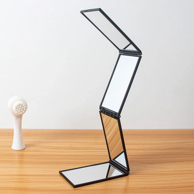 Creative Four Sided Foldable Makeup Mirror Portable Women's Hairdressing Makeup Mirror Hairdressing Multi Angle Four Fold