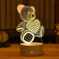 Romantic Love 3D Acrylic Led Lamp for Home Children's Night Light Table Lamp Birthday Party Decor Christmas Gifts Bedside Lamp 1