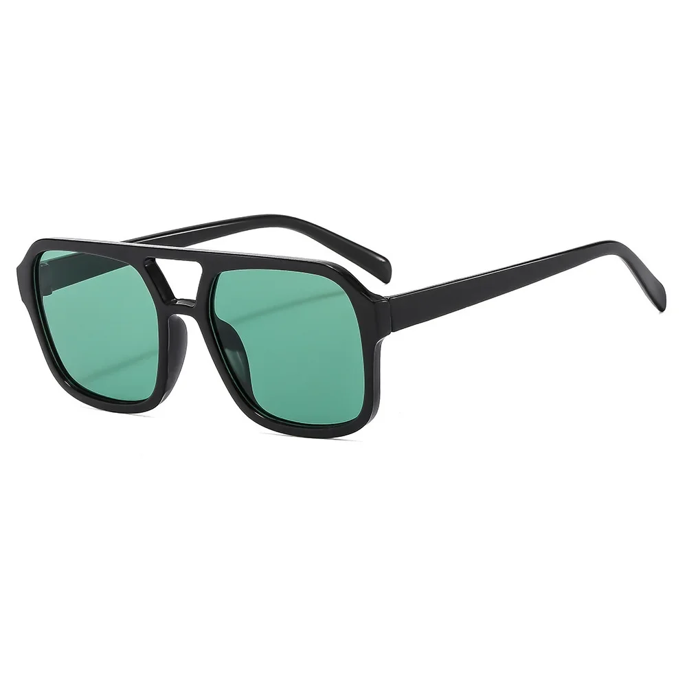 Snug Simple UV Protective Square Sunglasses with Double Bridge Design