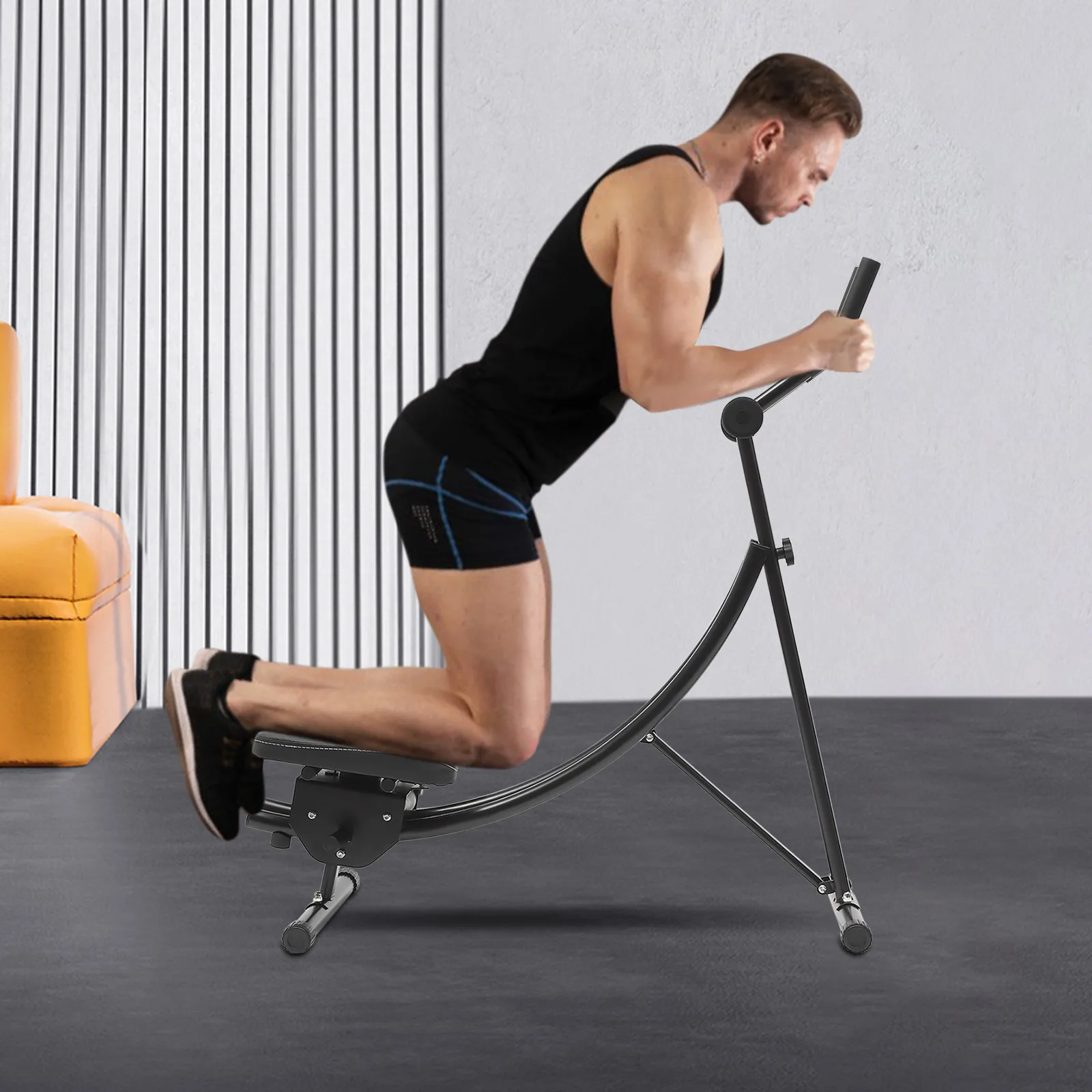 Ab Trainer Abdominal Workout Machine Three Level Adjustment Waist Cruncher Core Toner Shaper with LED Monitor