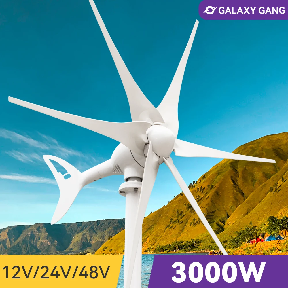 

Free Delivery Offers 6Blades Wind Turbine Power 3000w Charging Voltage 12v24v48v Optional Off grid System China Factory Delivery