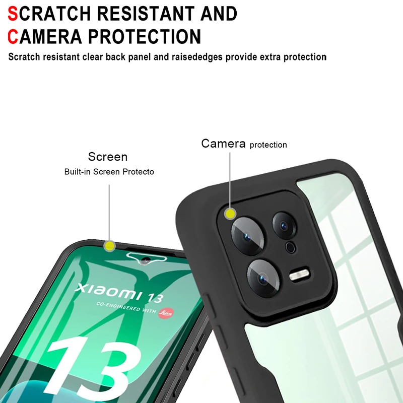 360° Full Body Protective Phone Case with Built-In Screen Cover