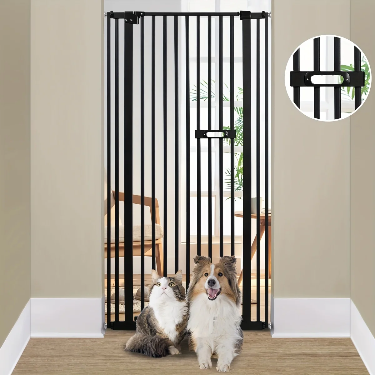 

59 Extra Tall Cat Gate - 2024 Model Auto-Close Feature, Fits 30-33.46 Doorways, Pressure Mounted Easy Install Pet Gate, Doorab