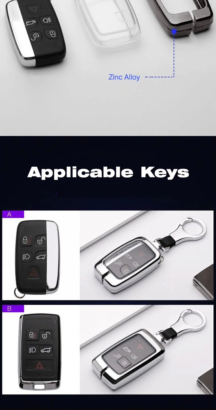 Metallo Car Key Caso Della Copertura Per Land Rover A9 Range Rover Sport 4Evoque Freelander 2 Discovery per Jaguar XE XJ XJL XF C-X16 Chitarra - S16c18708890045f987d0e0e61886222dP