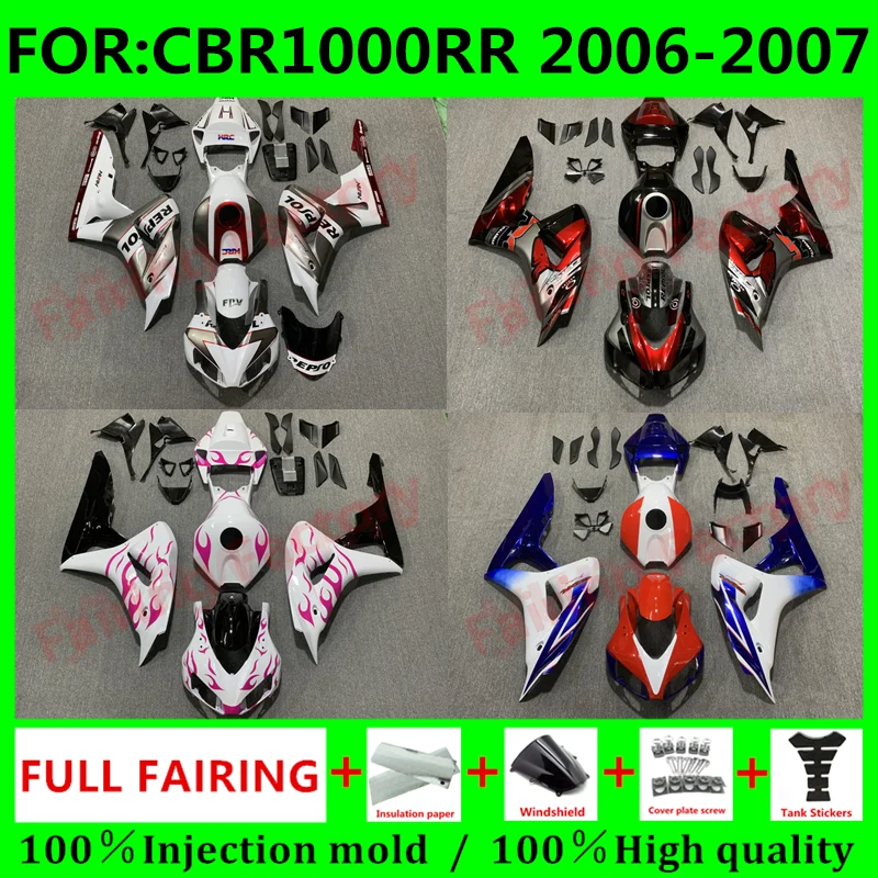 

NEW Abs Motorcycle Whole Fairings kit fit for CBR1000RR CBR1000 06 07 CBR 1000RR 2006 2007 Bodywork full Fairing kits