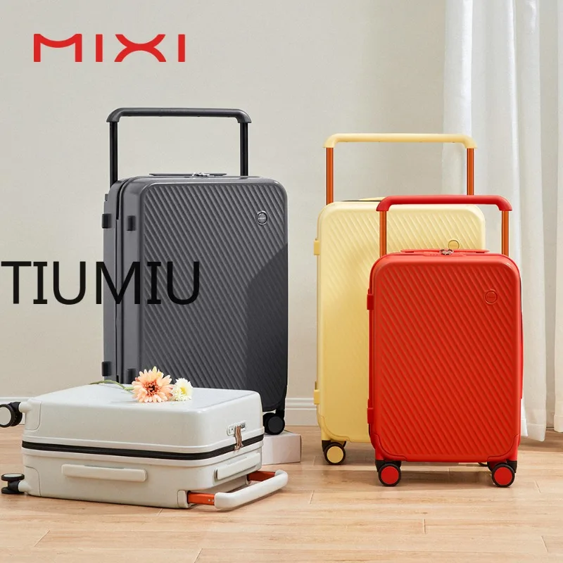 

Mixi Wide Handle Travel Luggage Suitcase Rolling Spinner Wheels Hardside PC TSA Lock 20 24 Inch Unisex