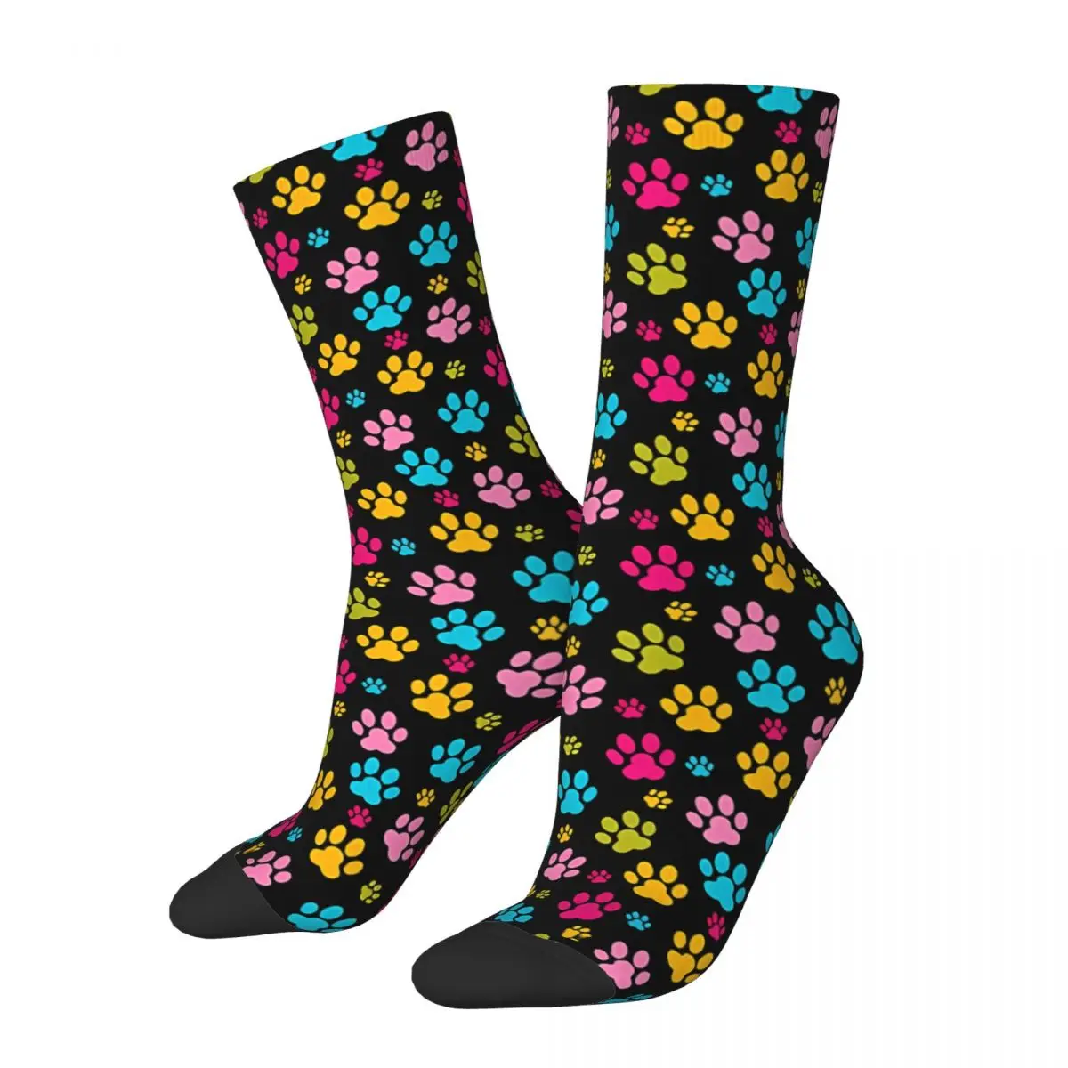 

Retro Animal Paw Men's Socks Dog Paw Unisex Novelty Pattern Printed Happy Crew Sock Gift