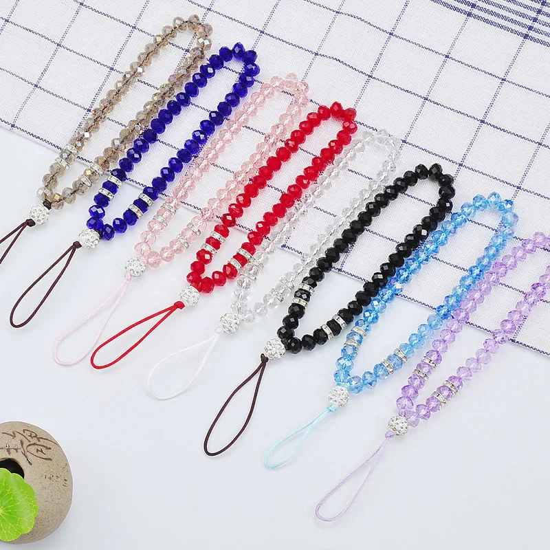 Luxury Crystal Mobile Phone Straps Lanyards Non-Slip Beads