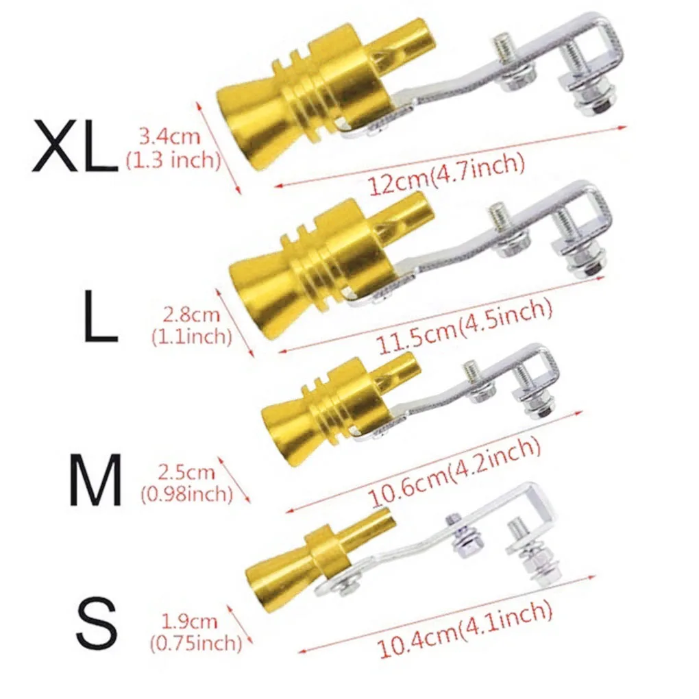 Universal Sound Simulator Car Turbo Sound Whistle S/M/L/XL Vehicle Tuning Device Exhaust Pipe Turbo Whistle