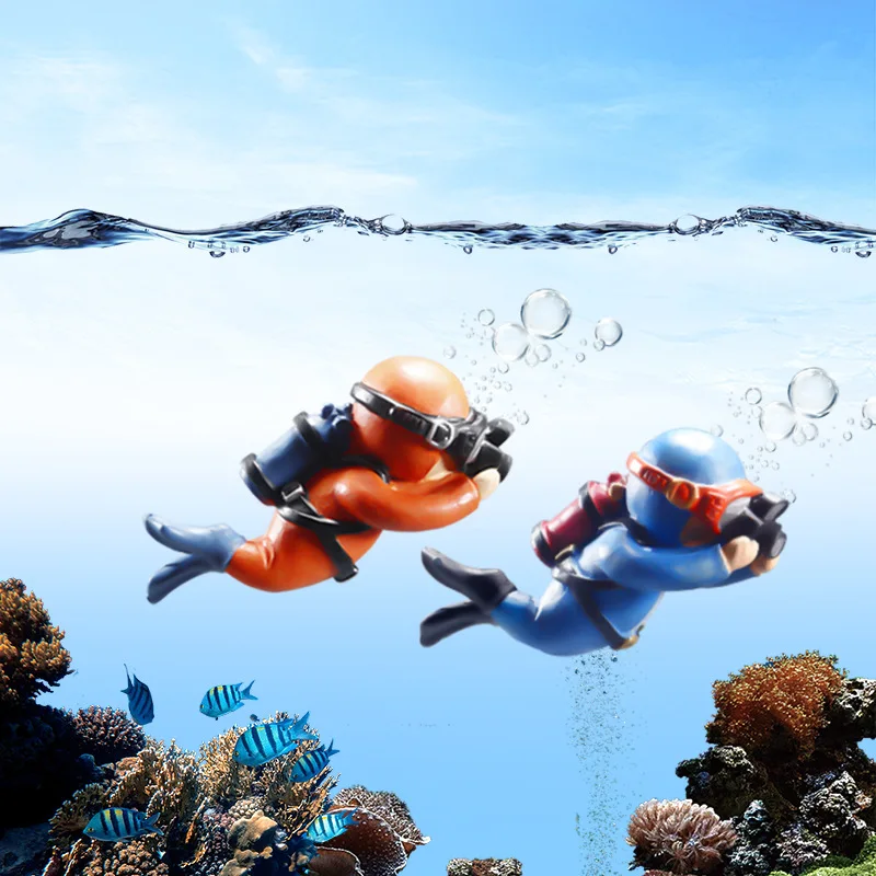 Aquarium Decoration Resin Floating Diver 2