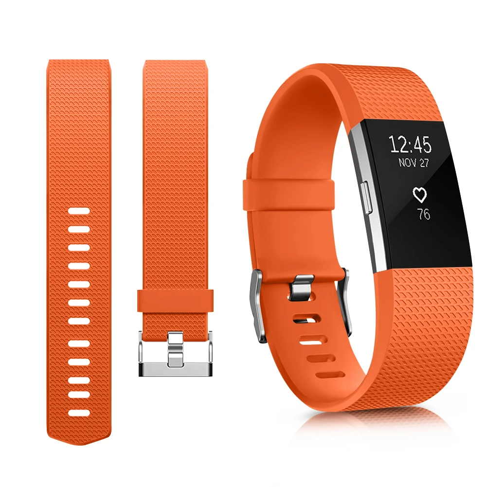 Yandu Cinturino Compatibile per Fitbit Charge 2, Cinturino per Uomo Donne Cinturino Sportivo Cinturino in Silicone Regolabile per Fitbit Charge 2 Grande Piccolo (Senza Orologio) (Blu Navy, Large