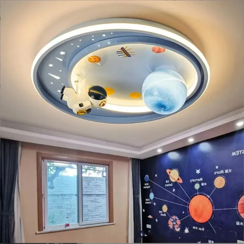 

Cartoon Bedroom Ceiling Lamp Modern Study Chandelier Originality Intelligent LED Indoor Girl Boys Astronaut Decorate Luminaires