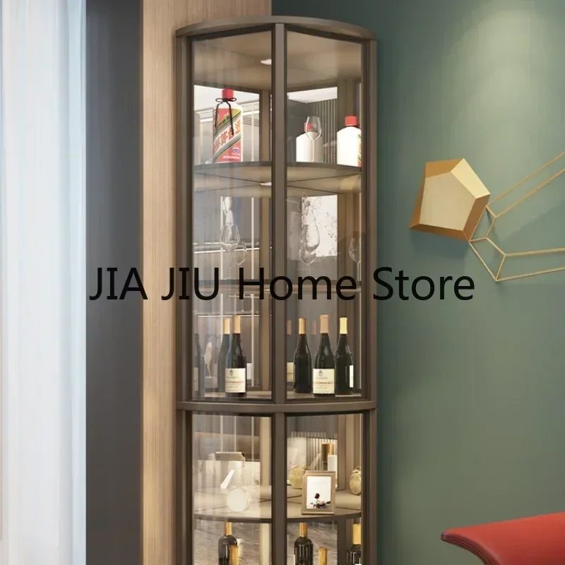 Liquor Glass Wine Cabinets Modern Luxury Simplicity Home Wine Cabinets Wall Living Room Botellero Vino European Furniture QF50JG