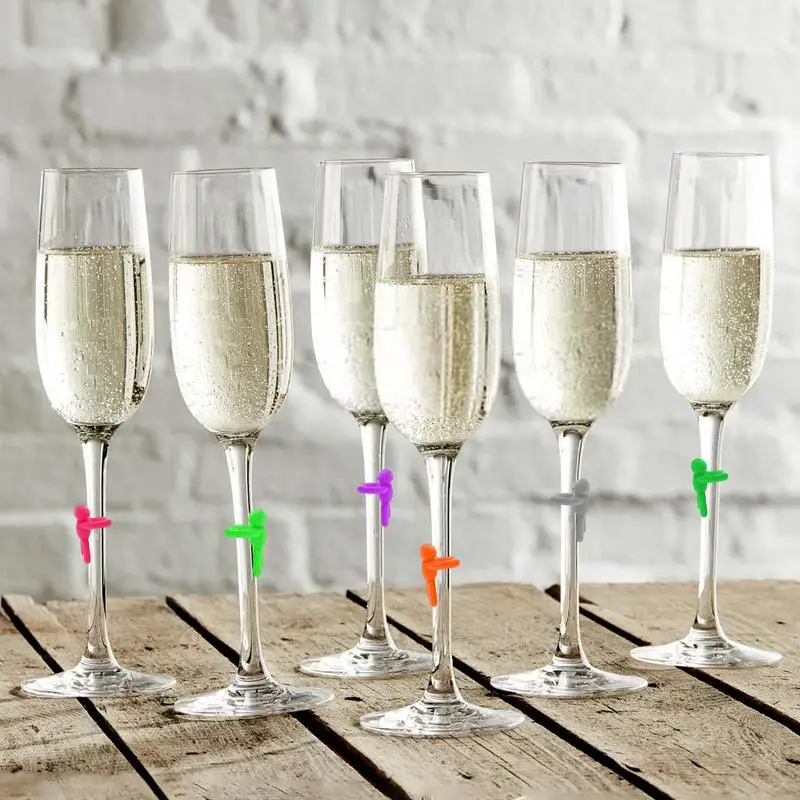 Silicone Beverage Marker Creative Wine Glass Identifier Marker Wine Glass Marking Set For Martinis Cocktail Champagne Glasses