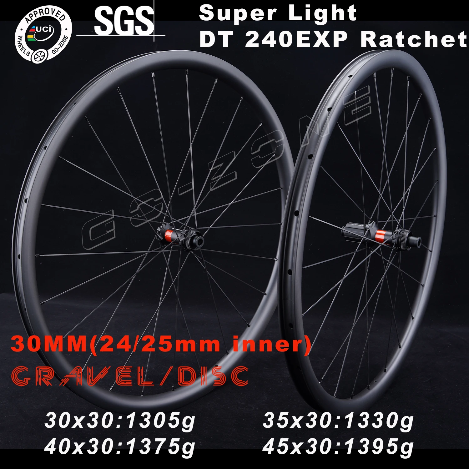 

700c Road Carbon Wheels Disc DT 240 Super Light 1305g Sapim CX Ray Pillar 1420 30mm Gravel Clincher Tubeless UCI Bike Wheelset