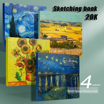 Quaderno di schizzi vuoto per 20K 80 fogli di carta Studenti d'arte che imparano a disegnare dipinti a piombo colorati Pittura a pastello Rifornimenti d'arte