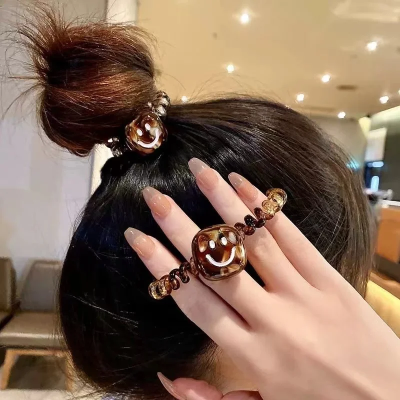 

Amber telephone line hair band for women with simple temperament bun head ponytail hair rope hair accessories